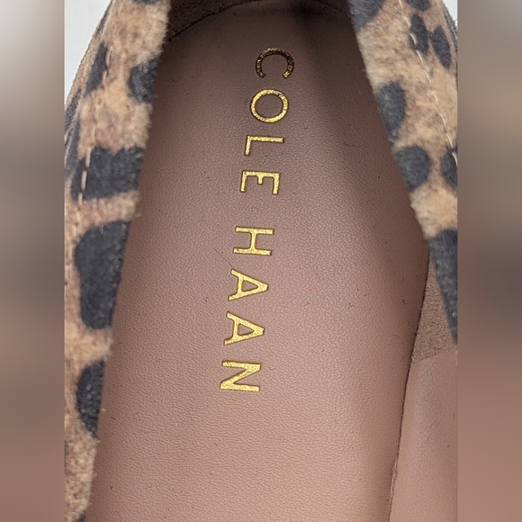 Cole Haan Leopard Signature Logo Ornament Bow Wedges- W Size 9 - Picture 10 of 12